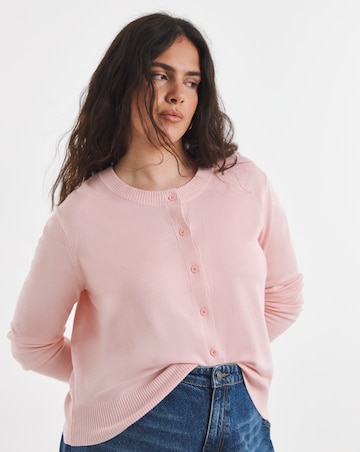 Eversoft Pink Crew Neck Cardigan