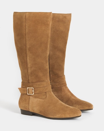 Neveah Suede Flat Knee High Boots - Wide Fit (E) & Curvy Calf