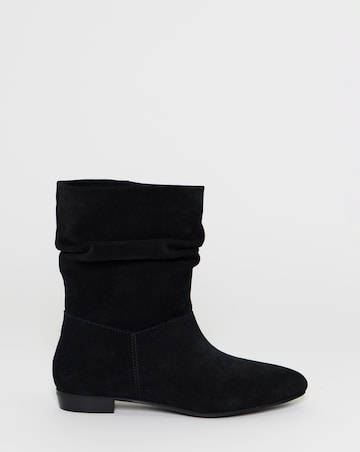 Hetty Ruched Suede Ankle Boots - Wide Fit (E)