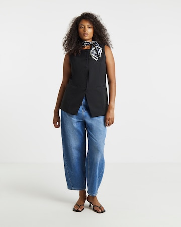 Black Longline Tailored Waistcoat