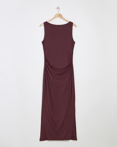 TALA 365 Ruched Side Boat Neck Maxi Dress