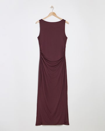 TALA 365 Ruched Side Boat Neck Maxi Dress