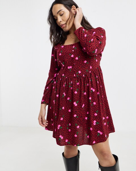 Simply Be Printed Historic Detail Skater Dress
