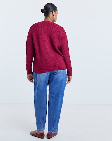 Waffle Knit Boyfriend Cardigan