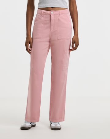 Simply Be Pink Cargo Jeans
