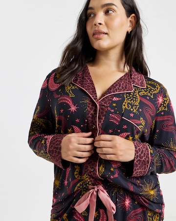 Figleaves Celestial Leopard Contrast Pyjama Set