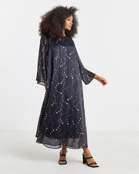 Twisted Wunder Alaska Star Print Lurex Stripe Maxi Dress