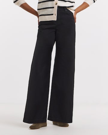 Black 24/7 Stretch Wide Leg Jeans
