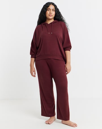 Figleaves Soft Knit Ribbed Hooded Lounge Set