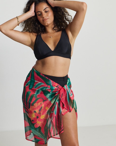 MAGISCULPT Tropical Print Midi Sarong