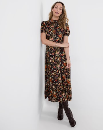 Joe Browns Autumn Florals High Neck Jersey Maxi Dress