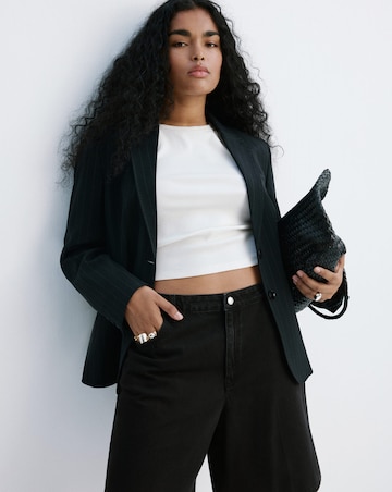 Mango High-Waist Straight-Fit Denim Shorts