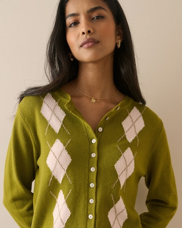 Nobody's Child Fine Gauge Argyle Knitted Cardi