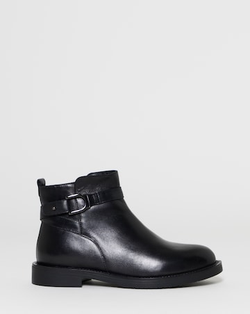 Jazz Leather Flat Buckle Ankle Boots - Extra Wide Fit (EEE)