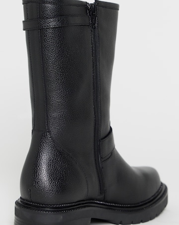 Victoria Buckle Detail Flat Ankle Boots - Wide Fit (E)