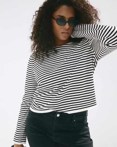 Mango Knit Striped Sweater