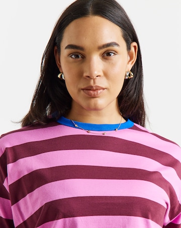 Simply Be Striped Whipstitch Long Sleeve T-Shirt