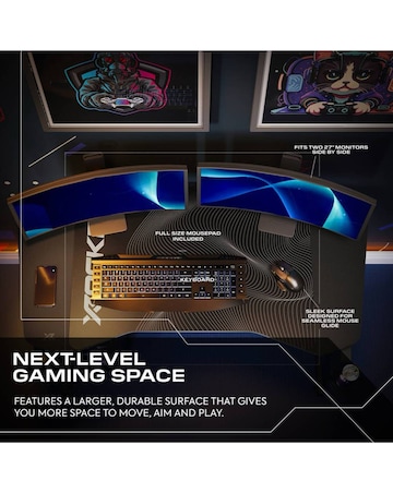 X Rocker Panther Evo 120cm Gaming Desk with Mousepad - Black