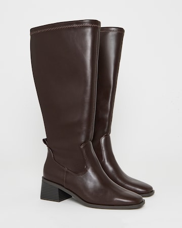 Hadley Block Heel Knee High Sock Boots - Wide Fit (E) & Standard Calf