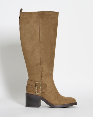 Pepper Block Heel Knee High Boots - Wide Fit (E) & Curvy Calf | Simply Be
