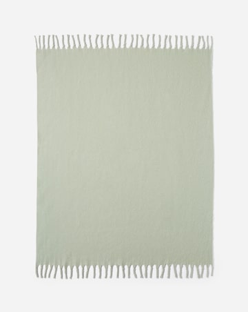 Faux Mohair Fringed Throw