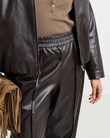 Simply Be Chocolate PU Balloon Trouser