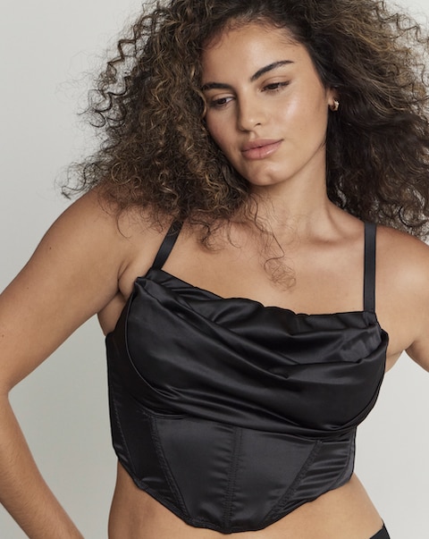 Simply Be Sexy Satin Cowl Neck Corset