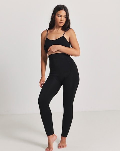 Pretty Secrets (1 Pair) Thermal Velour Fleece Lined Footless Tights Black