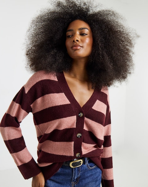Stripe Boyfriend Cardigan