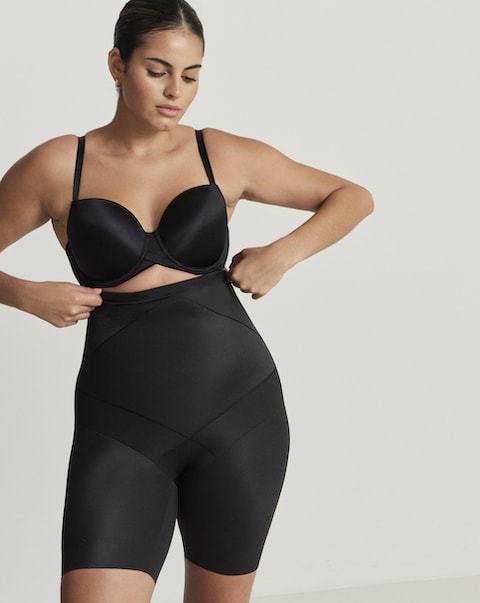 Miraclesuit Instant Tummy Tuck Firm Control Hi Waist Thigh Slimmer Black