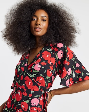 Simply Be Floral Print Wrap Midaxi Dress