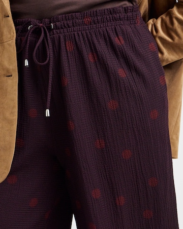Simply Be Chocolate Spot Textured Waffle Wide Leg Trouser