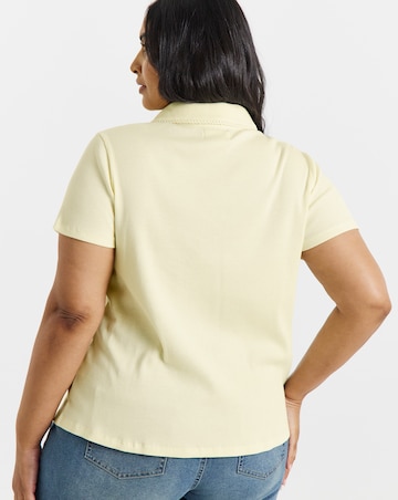 Simply Be Buttermilk Picot Polo Top