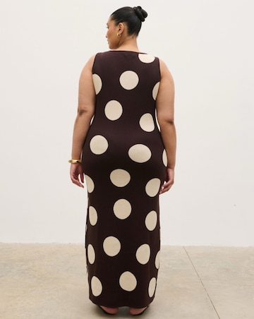 Pretty Lavish Sarover Polka Dot Maxi Knit Dress
