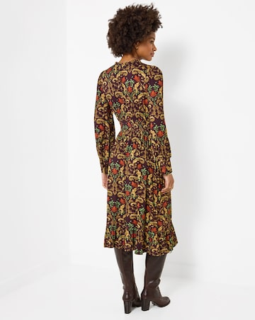 Joe Browns Elegant Leaves Long Sleeve Jersey Midi Dress