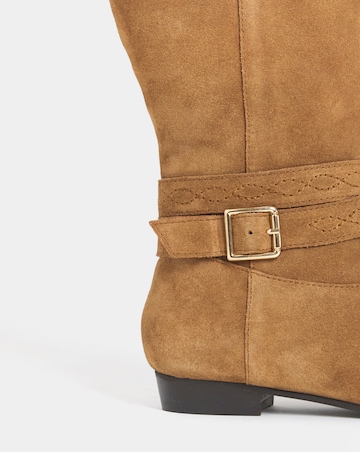 Neveah Suede Flat Knee High Boots - Wide Fit (E) & Curvy Calf