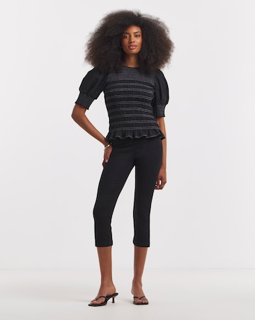 Simply Be Black Pull On Capri Jegging