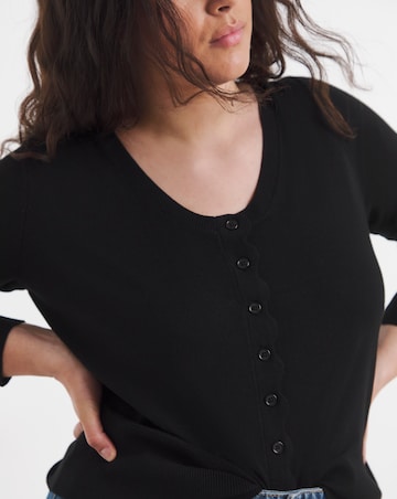 Fine Gauge Scallop Edge Cardigan