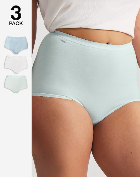 Sloggi (3 Pack) Cotton Basic Maxi Knickers Mint Multi