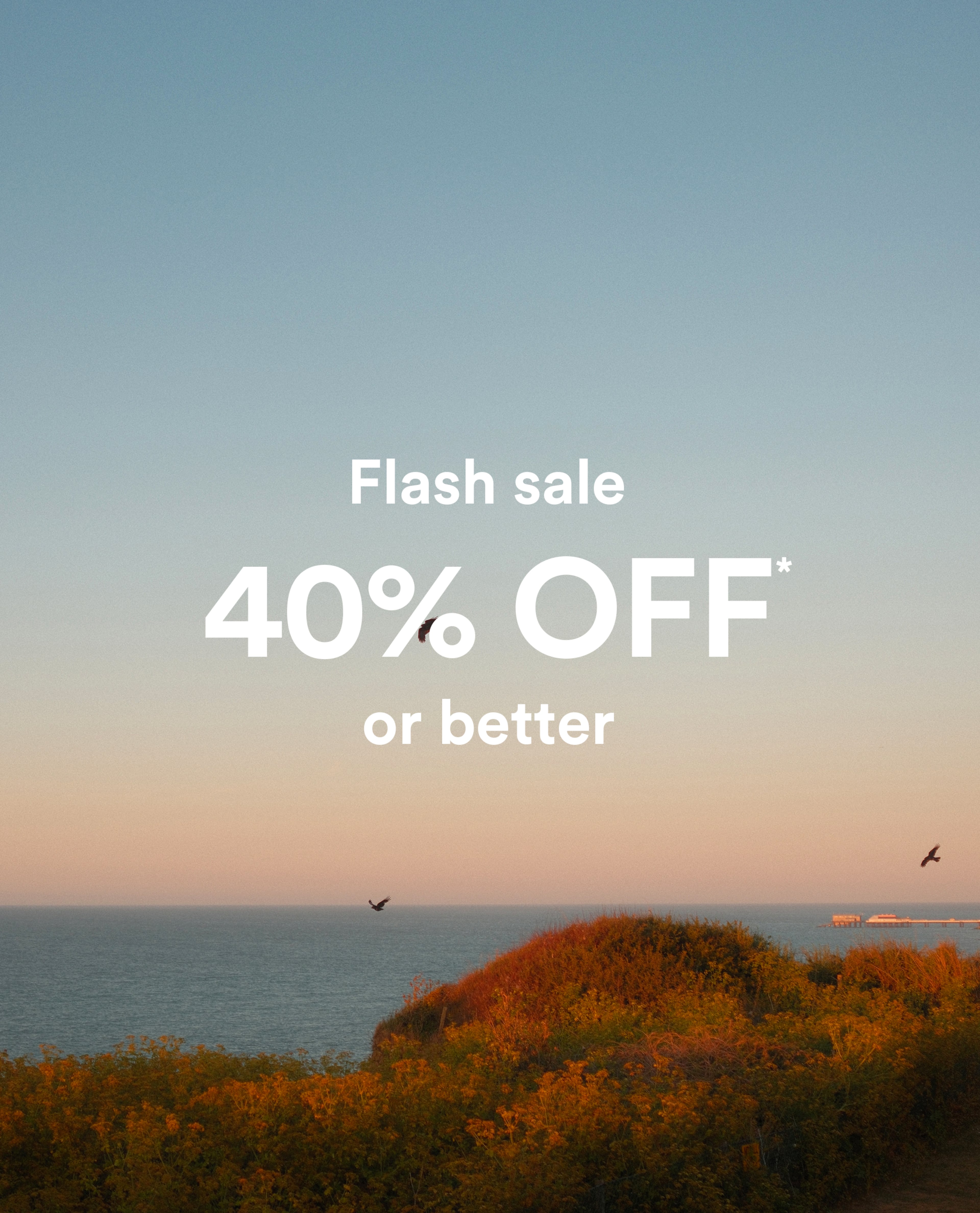 flash sale 40 percentage or better