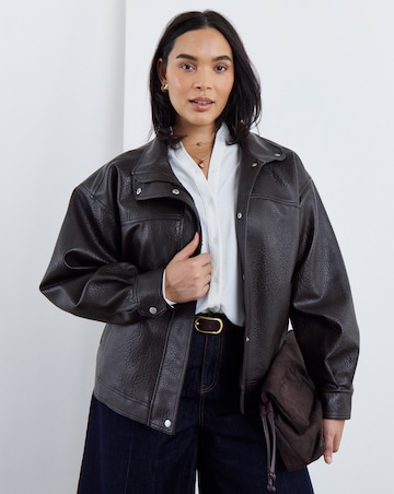 Chocolate Faux Leather Jacket