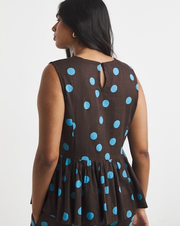 Simply Be Chocolate Spot Peplum Shell Top