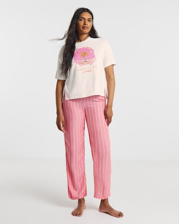 Simply Be Sunset Lover Stripe Pant Pyjama Set