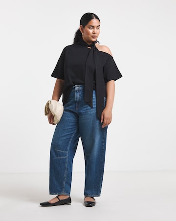 Simply Be Black Scarf Neck Top