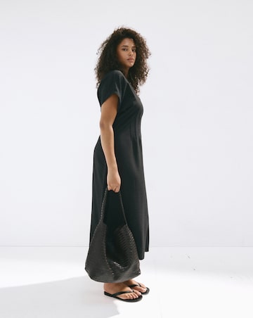 Mango Ruched V-Neck Dress