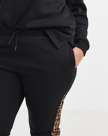 Simply Be Green Leopard Side Stripe Jogger