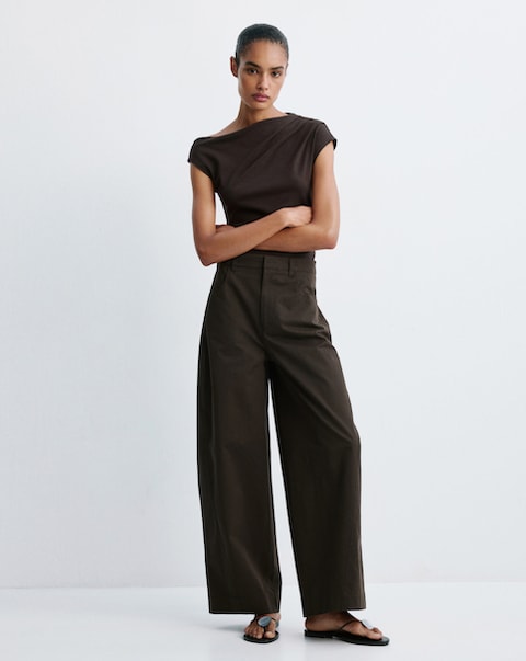 Mango Mid-Rise Balloon Trouser