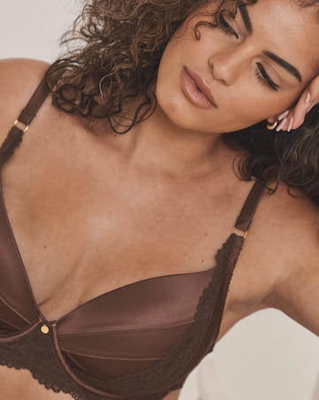 Pretty Secrets Satin And Lace Padded Full Cup Bra