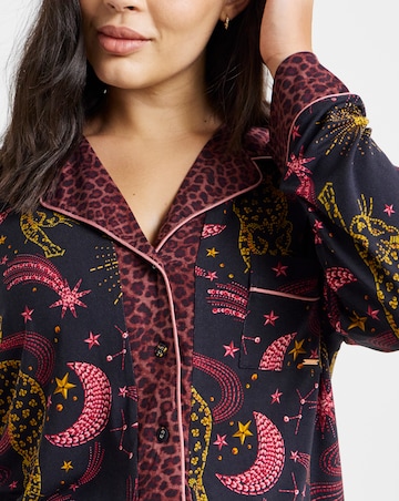 Figleaves Celestial Leopard Contrast Pyjama Set