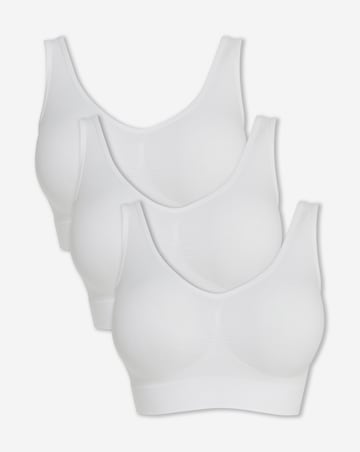 Pretty Secrets (3 Pack) Comfort Tops (Fits A-D) White/White/White